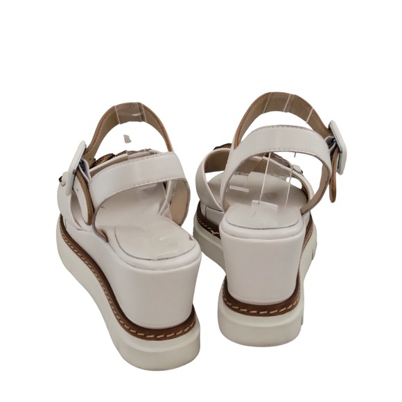 Luca Grossi Women's White Leather Chain Accent Wedge Sandals EU 36 - Picture 11 of 11